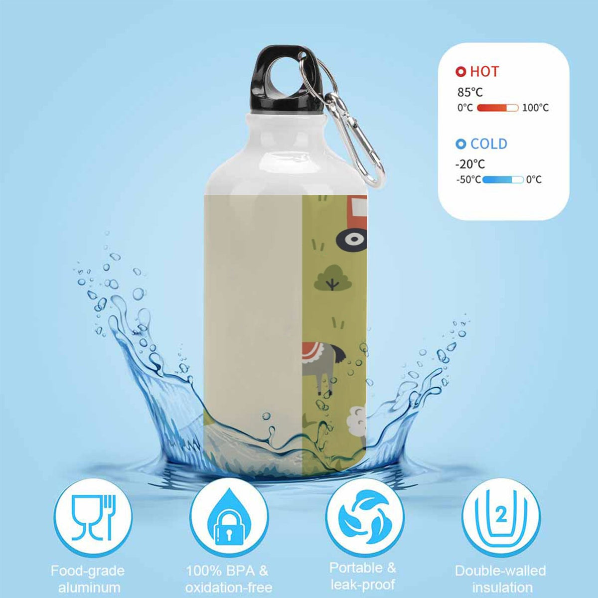 400ml Sport Aluminum Water Bottle with Twist Cap I1771