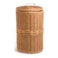 Tall Wicker Trash Basket with Metal Liner U83044