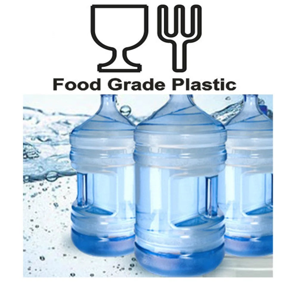 2-Pc Plastic Water Bottle With Screw Caps 5 Gallons Jug Container With Cap T2447