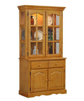 Oak Buffet and Lighted Hutch D2263