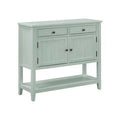 Retro Green Console Table with 2 Drawers, 2 Cabinets and 1 Shelf V7508