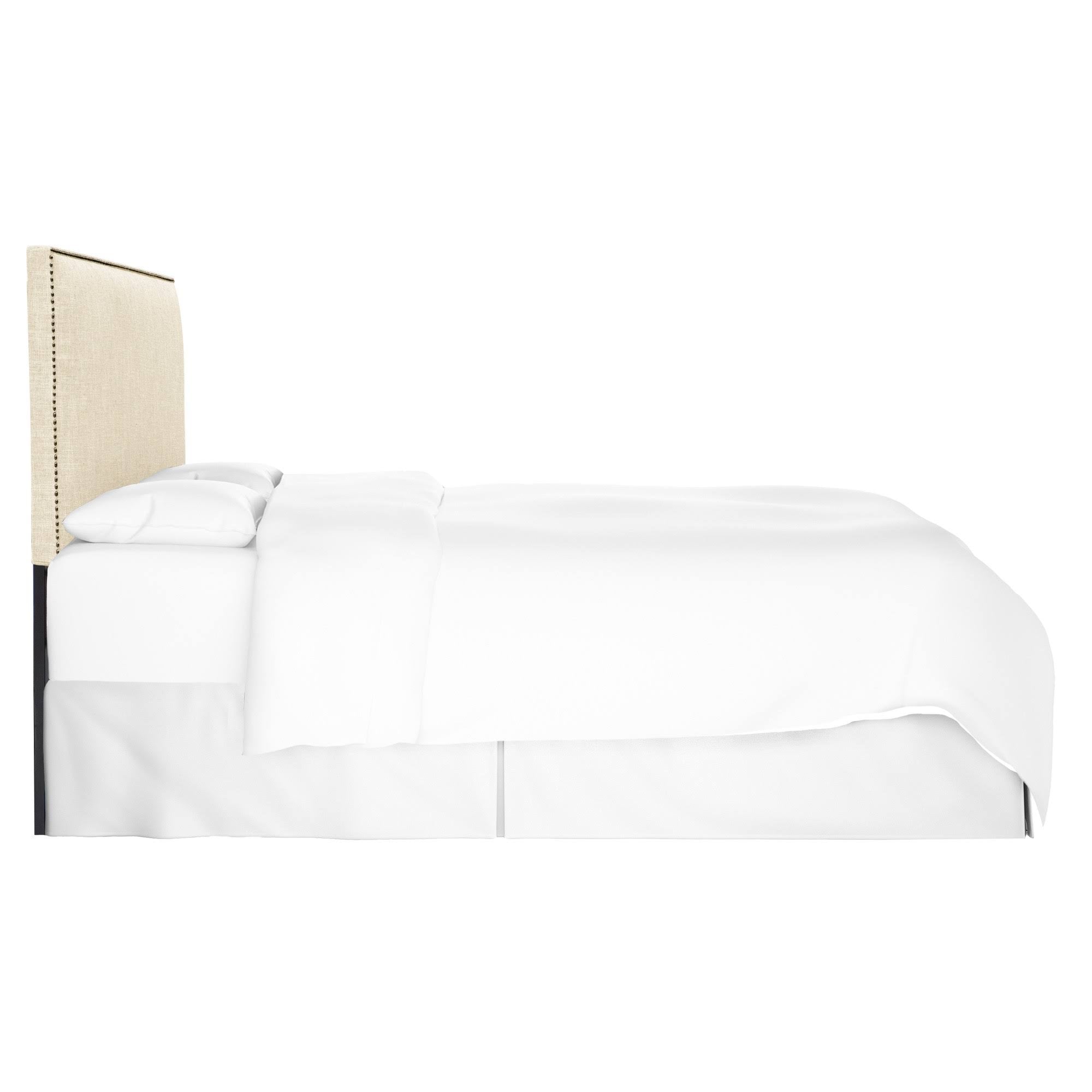 Cream Linen Headboard with Brass Nailbuttons G877444