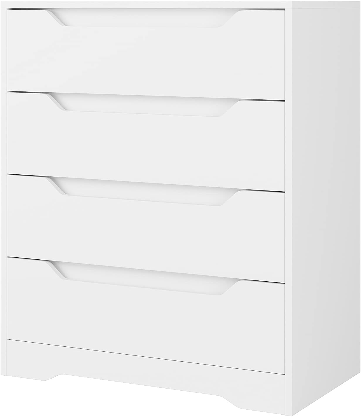 White 4 Drawer Wood Dresser with Storage V46592