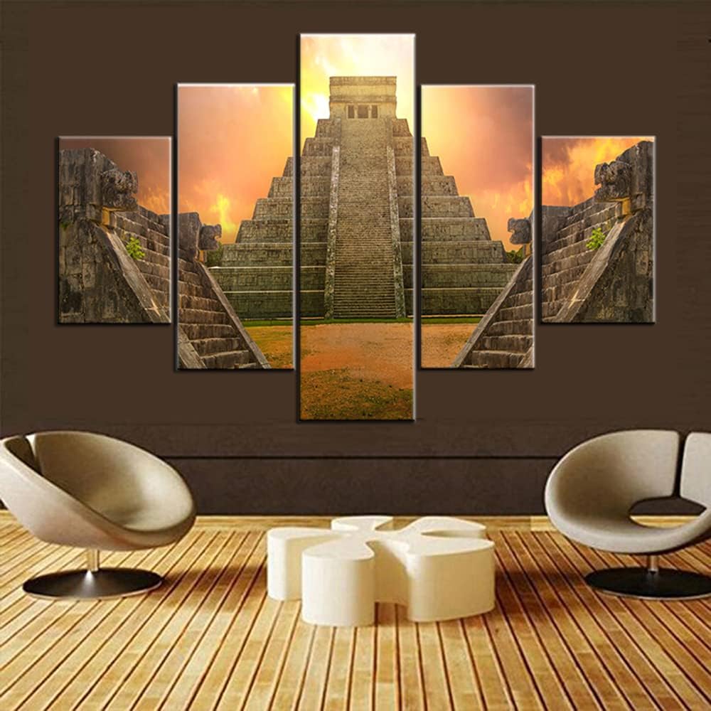 Aztec Calendar Canvas Wall Art Framed Ready to Hang Poster and Print Z4431