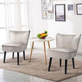 Velvet Accent Chair with Curved Backrest A871
