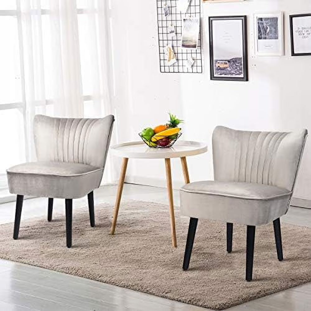 Velvet Accent Chair with Curved Backrest A871