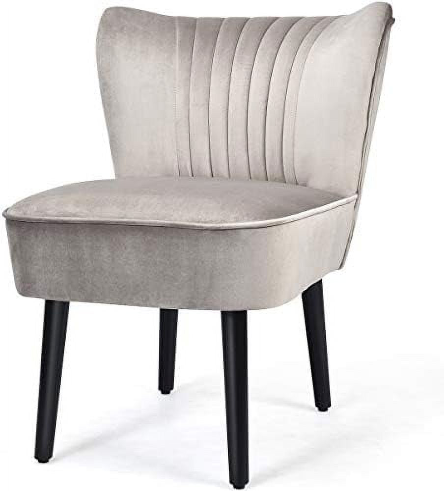 Velvet Accent Chair with Curved Backrest A871
