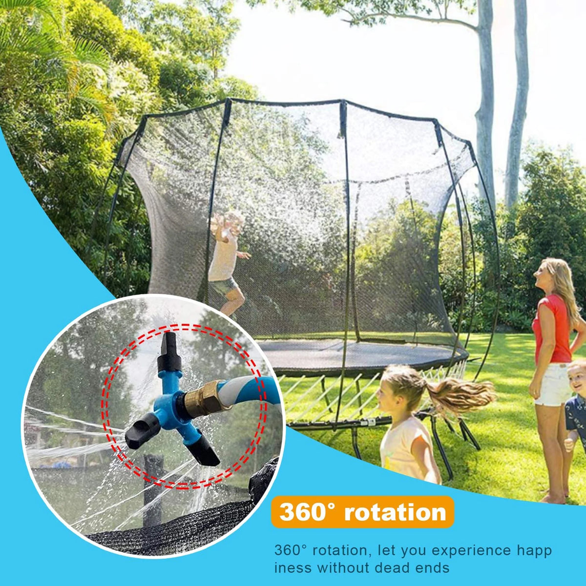 Rotating 2 Adjustable Speeds Trampoline Sprinkler M28001