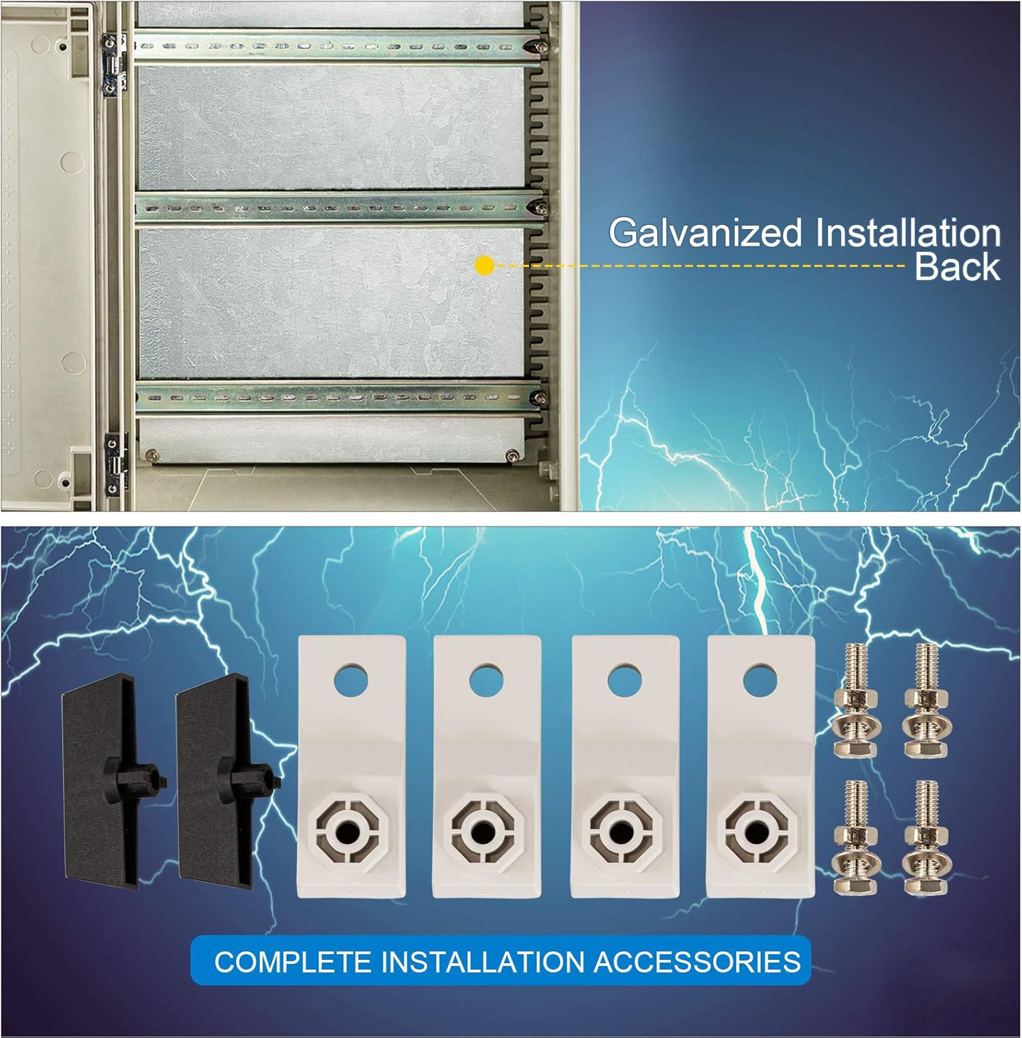 20 x 16 x 8 Inches Wall Mounted Waterproof Electrical Enclosure with Mounting Plate L62164