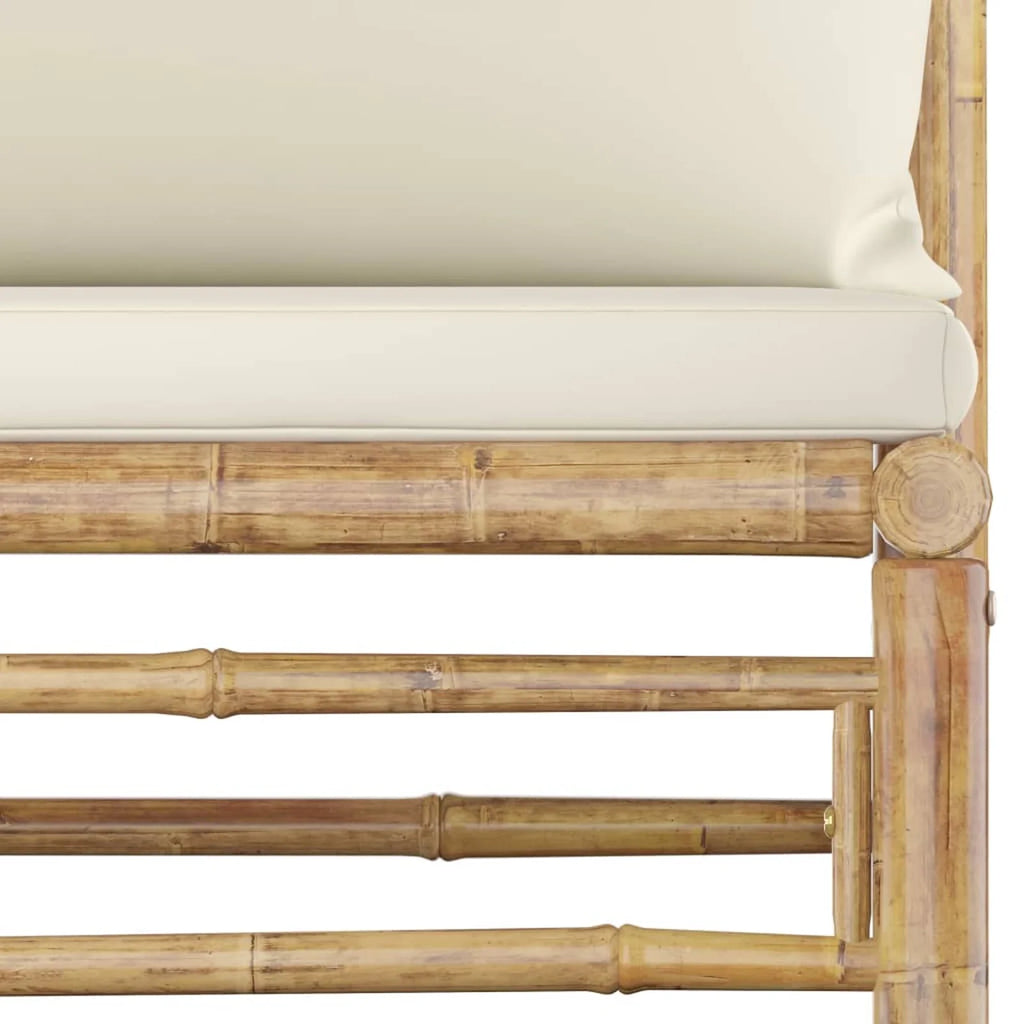 9 Piece Outdoor Sectional Sofa Set with Table Stool Bamboo Q51943