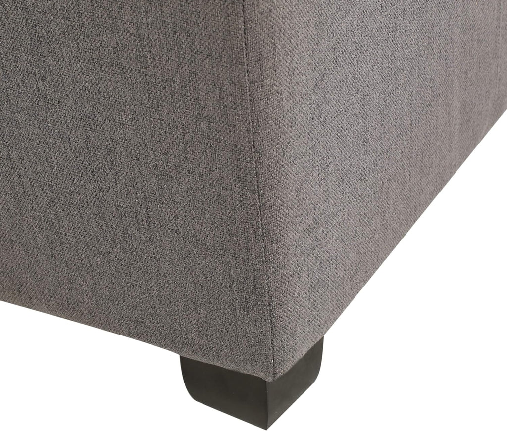 Dark Grey Fabric Storage Ottoman P755