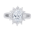 Oval Cut Blue Natural Aquamarine 18k White Gold Halo Ring O5430
