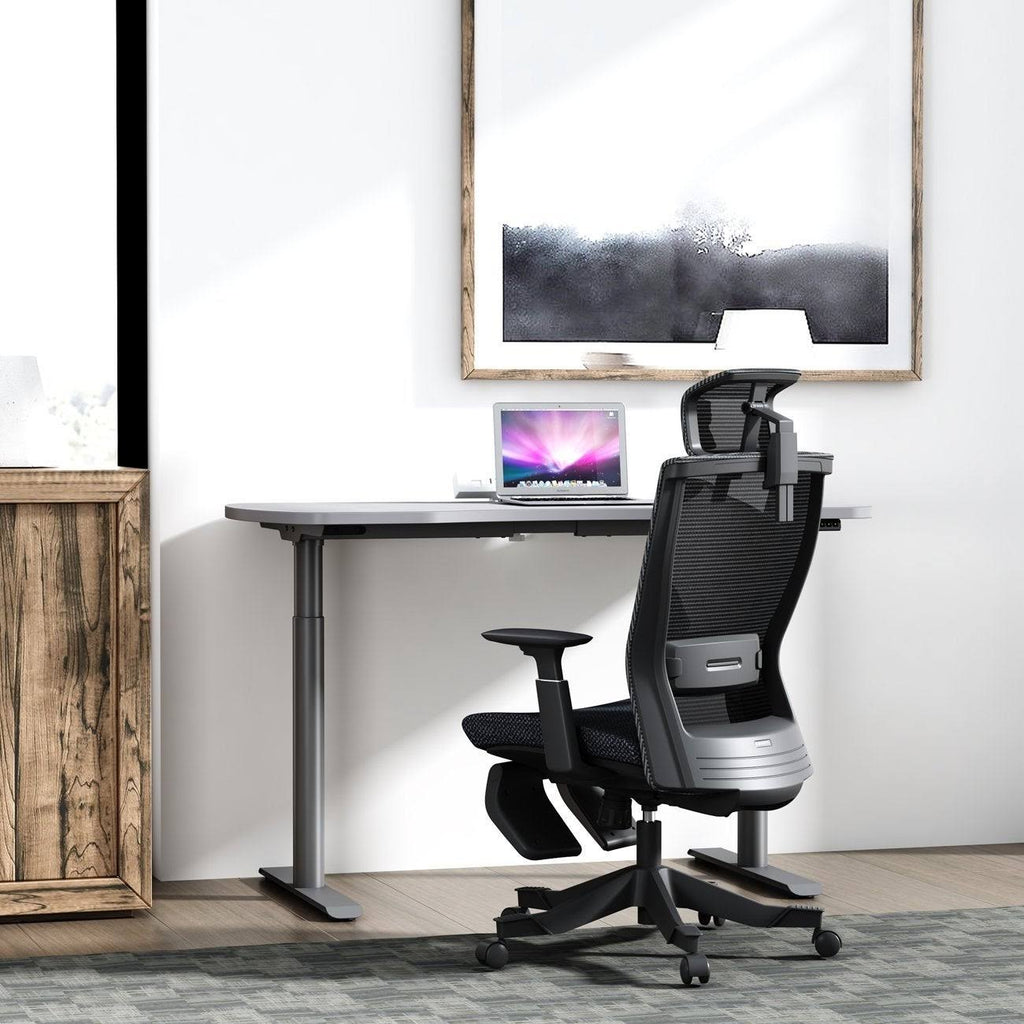 Gray Ergonomic Chair with Footrest K230