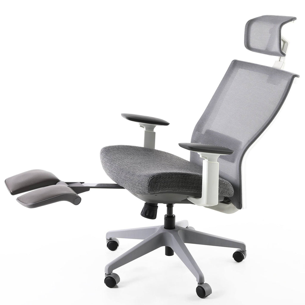 Gray Ergonomic Chair with Footrest K230