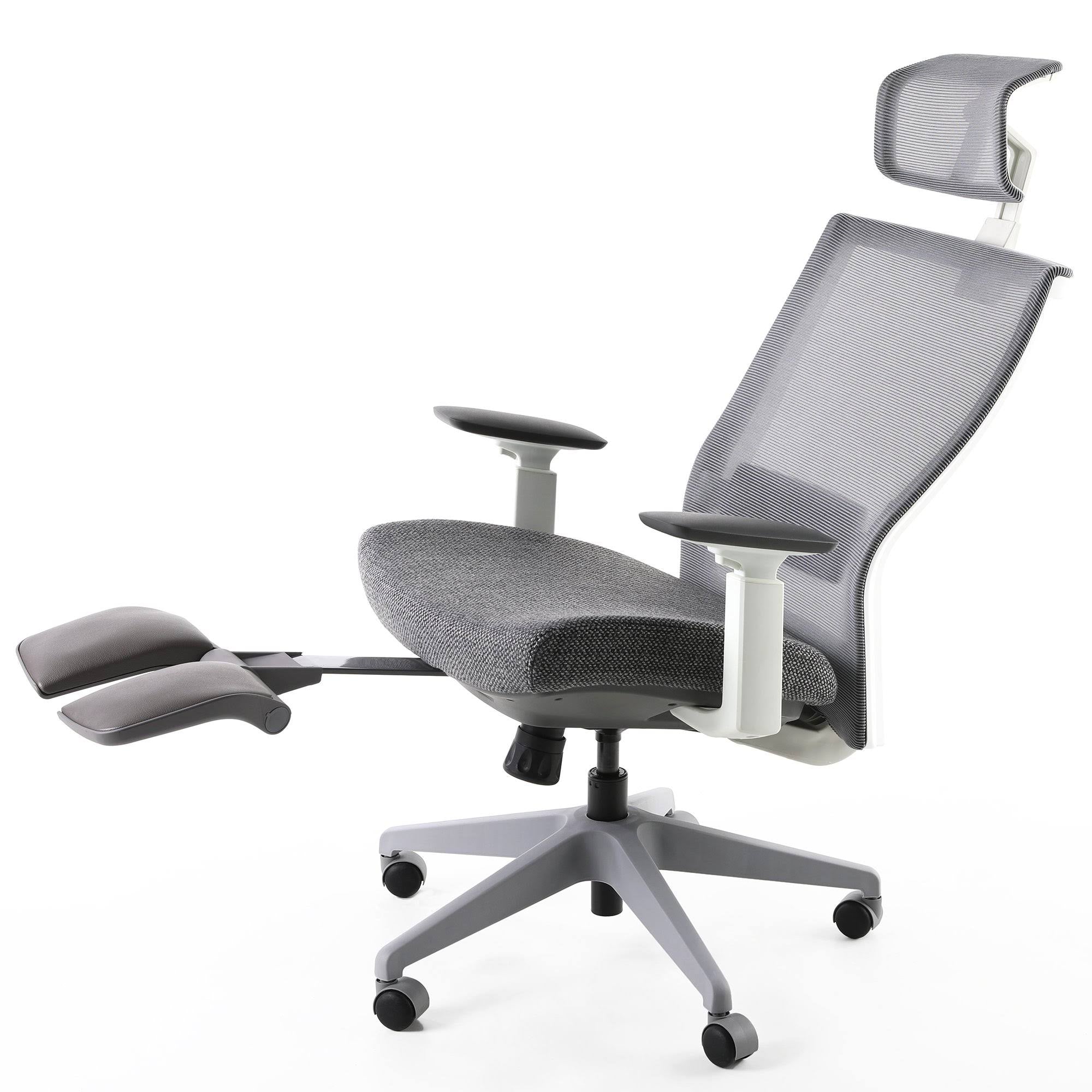 Gray Ergonomic Chair with Footrest K230