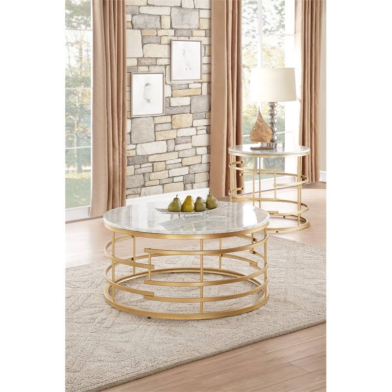 Round Faux Marble Coffee Table N895444