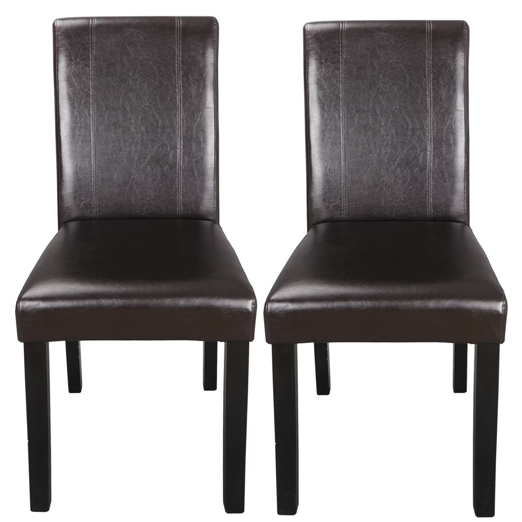 Brown Leather Backrest Dining Parson Chair G554
