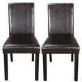 Brown Leather Backrest Dining Parson Chair G554