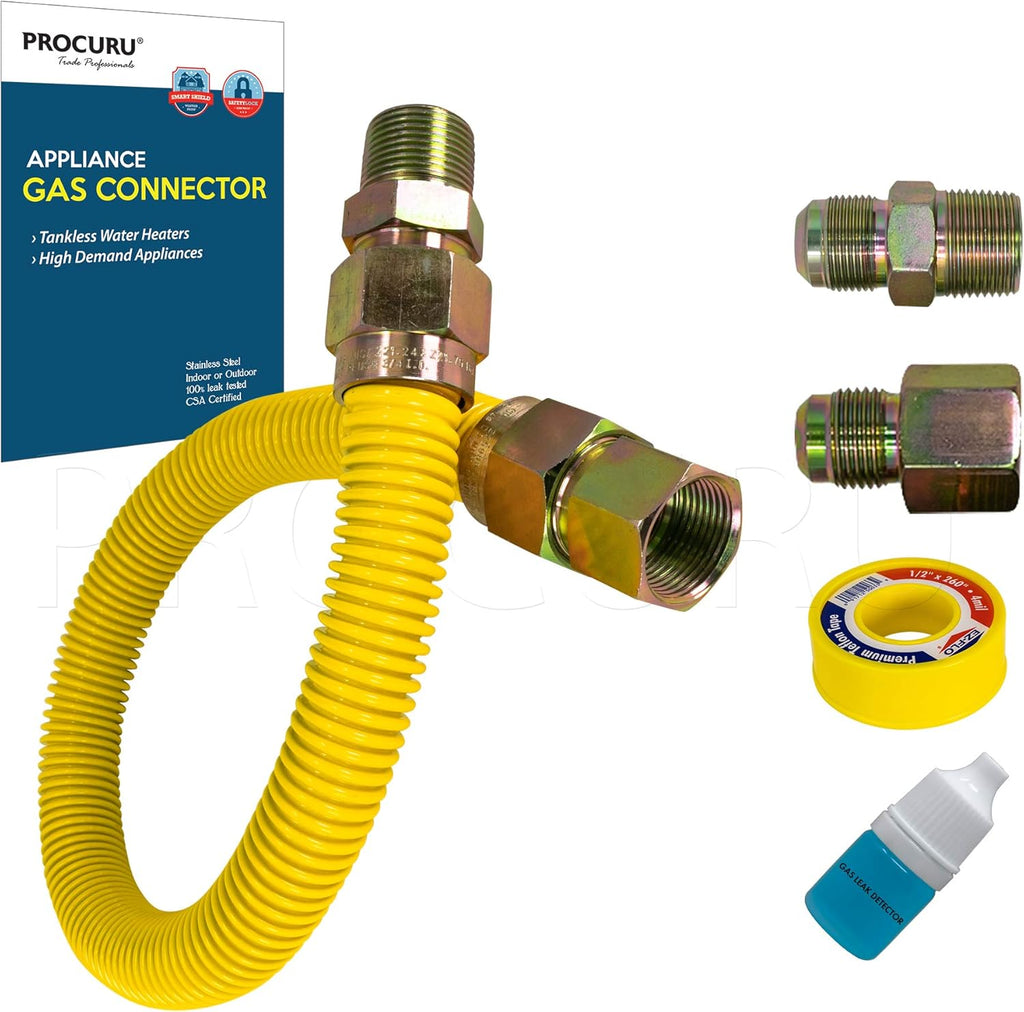 1 OD x 60 Long x 3/4 MIP x 3/4 FIP Gas Flex Line Connector Kit F513