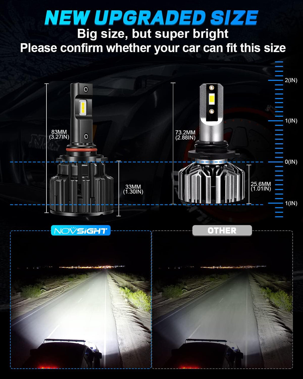 9005/HB3 High Beam 9006/HB4 Low Beam LED Headlight Bulbs Combo 120W 24000LM 6500K Cool White, Pack of 4 V6205