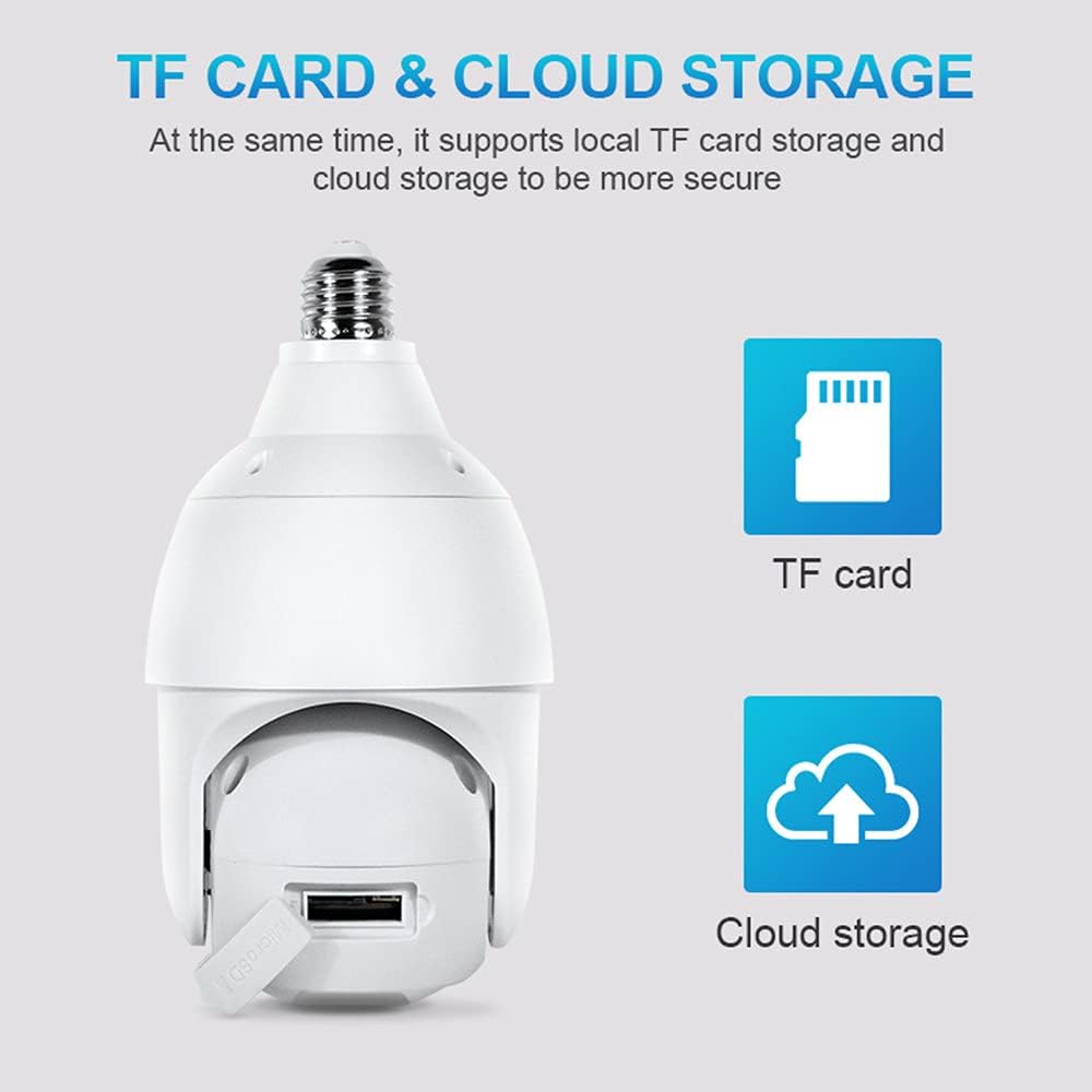 2K 3.0MP Wireless PTZ Security Camera with E27 Bulb Connector U73418