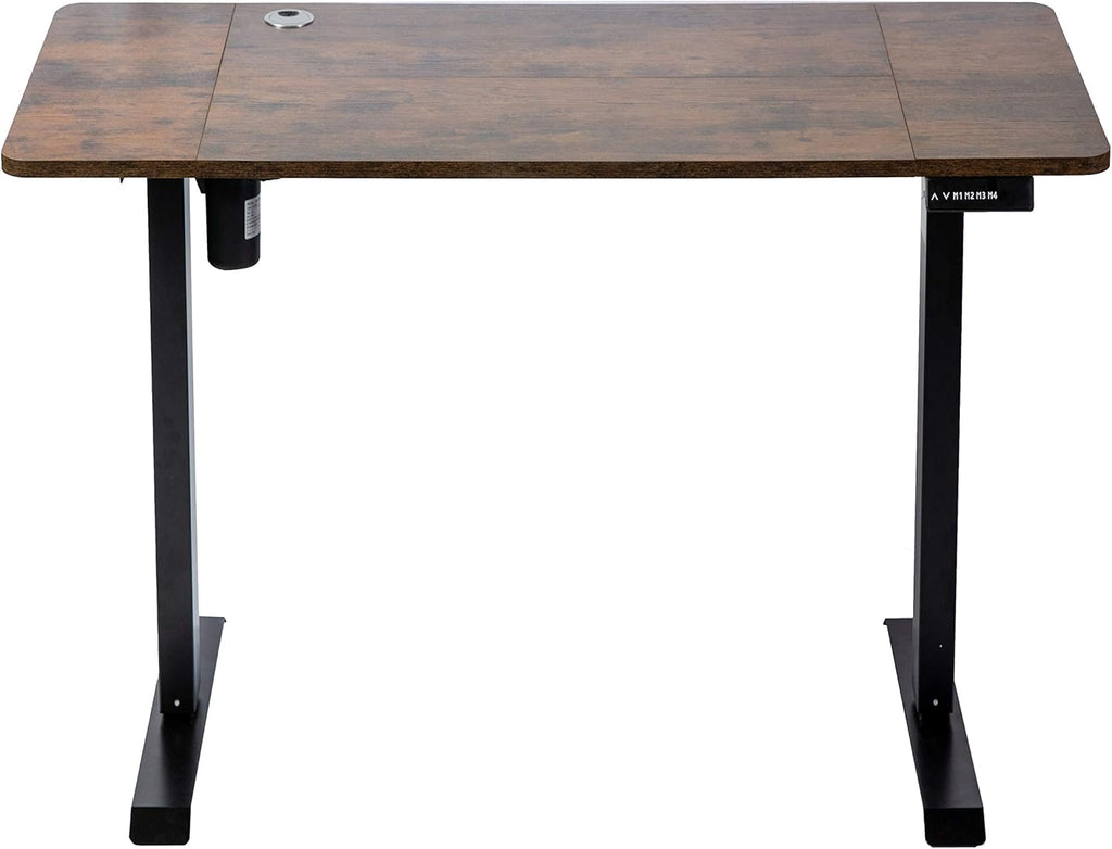 Black Rustic Brown Electric Height Adjustable Standing Desk E346