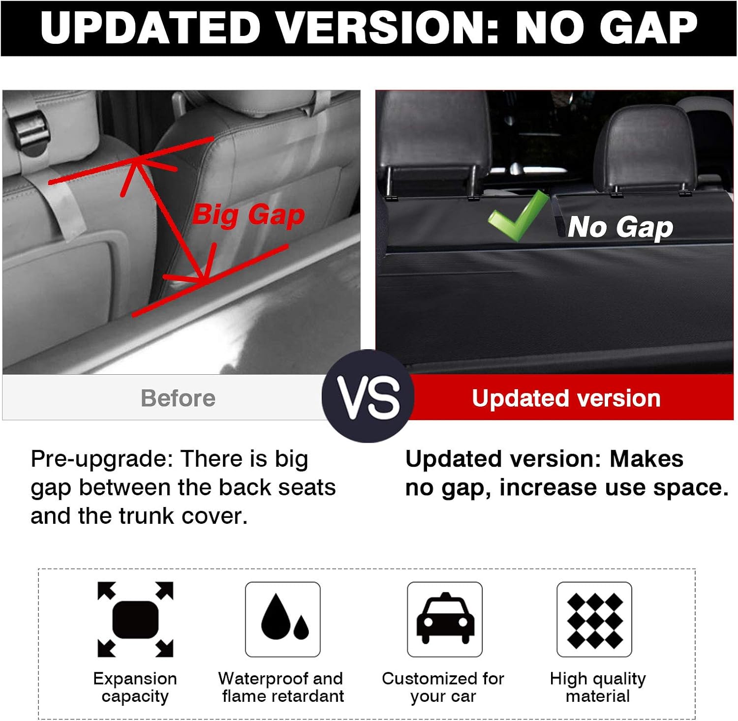 Retractable Rear Trunk Security Cover Shade Black Pack of 2 J570507