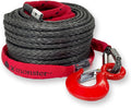 3/8" x 100' 19,000 lbs Synthetic Winch Rope Kit with Hook and Sleeve Protection F175
