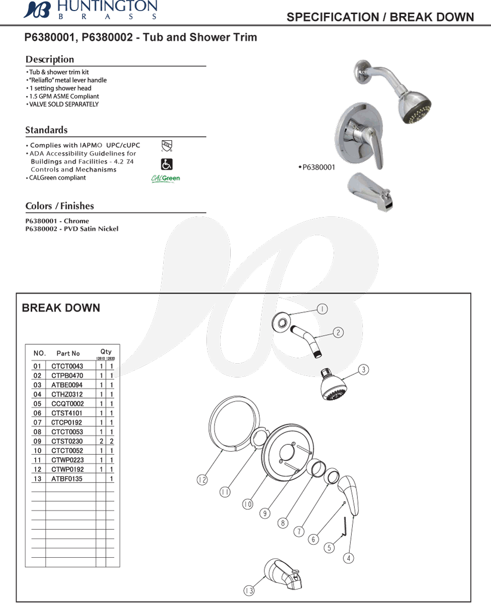Tub and Shower Trim PVD Satin Nickel M5892