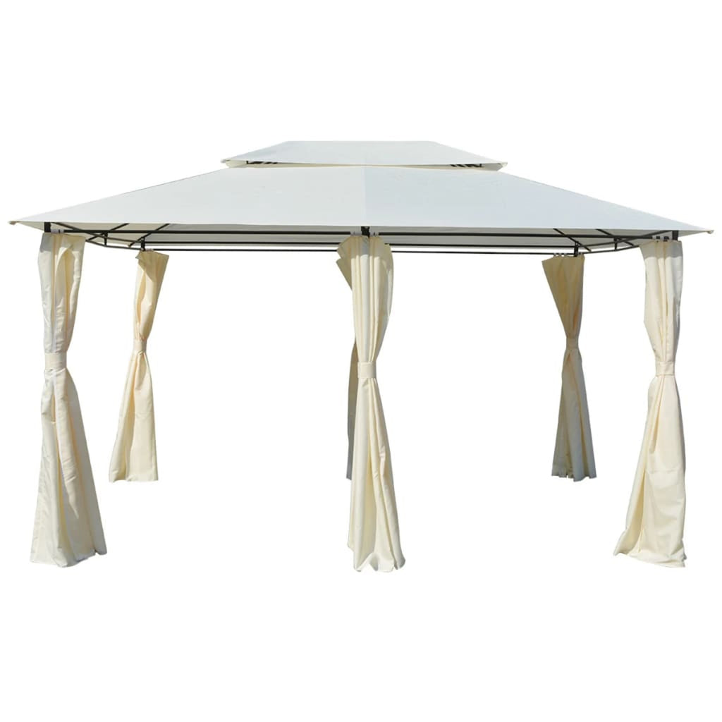 White Garden Marquee with Curtains C218425