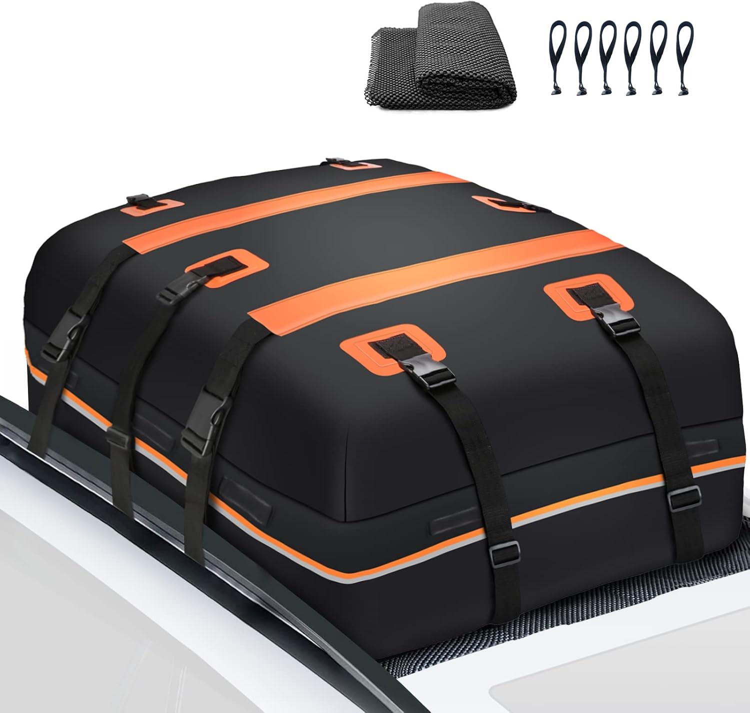 Rooftop Cargo Carrier Bag Waterproof 20 Cubic Car Roof Bag with Anti-Slip Mat Straps Door Hooks U321240