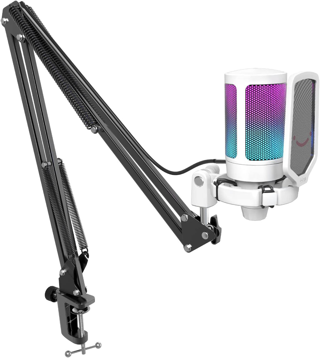 USB Gaming Microphone Kit, Condenser Cardioid Microphone Set with Arm Stand C57712