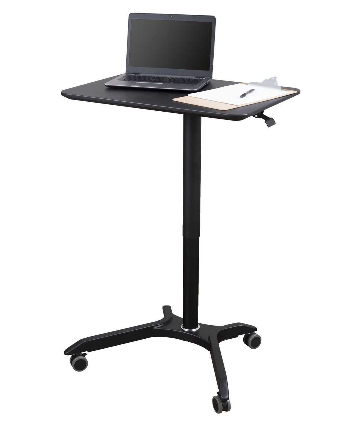 Pneumatic Adjustable Height Rolling Mobile Laptop Standing Desk Cart X96824