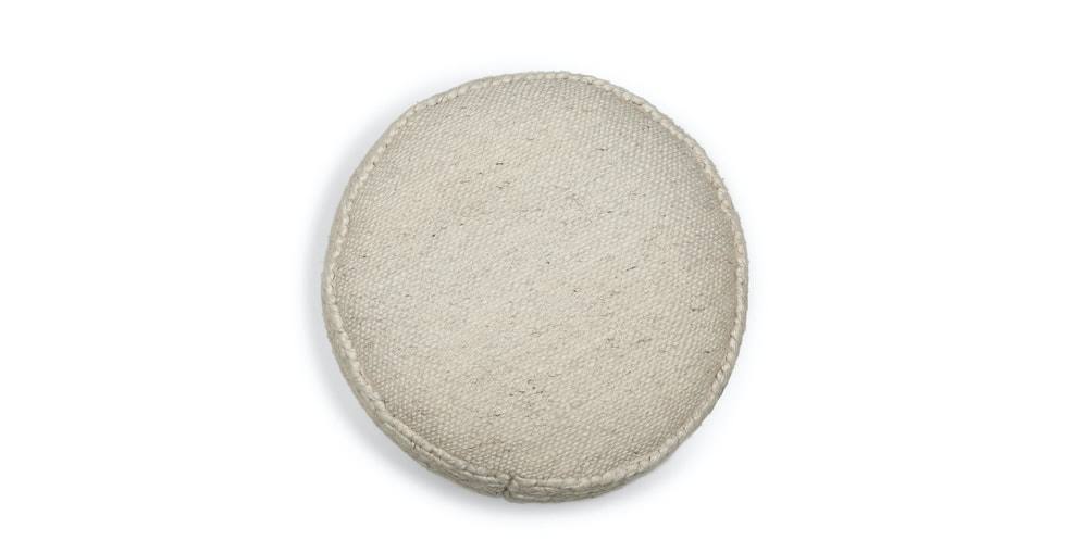 Ivory Braided Chunky Wool Pouf Y16849