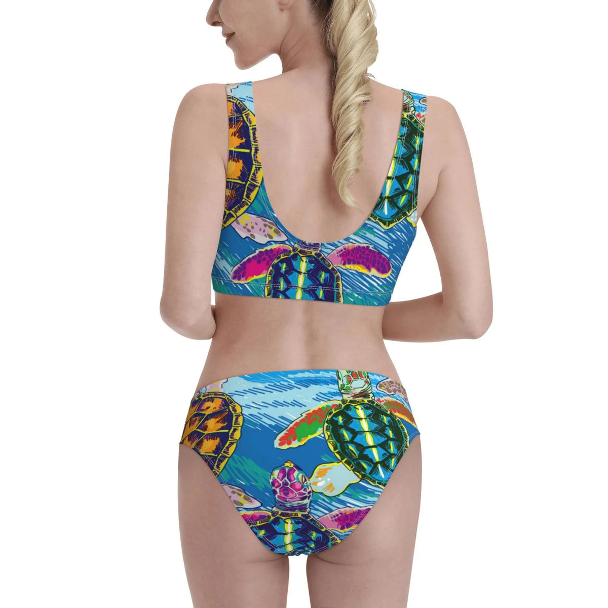 High Waisted Bikini Sets with Removable Soft Chest Pad F29274