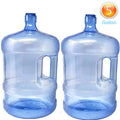 2-Pc Plastic Water Bottle With Screw Caps 5 Gallons Jug Container With Cap T2447