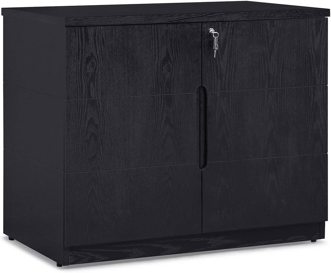 Black Oak 2 Door Storage Printer Cabinet X112877