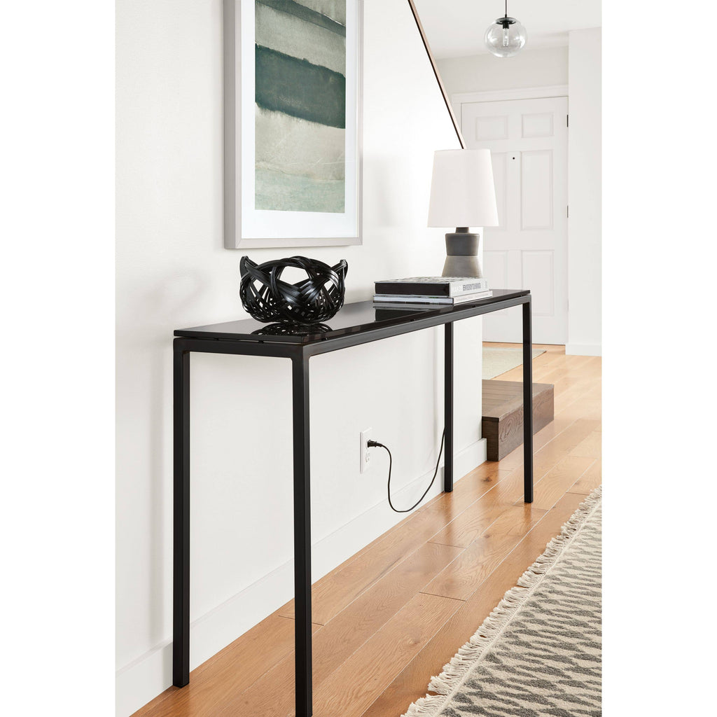 Clear Tempered Glass Console Table with Stainless Steel Frame K29430