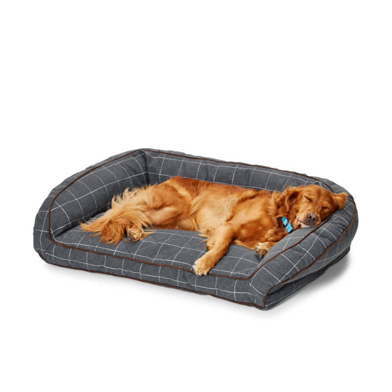 Charcoal Plaid Memory Foam Dog Bed M216555