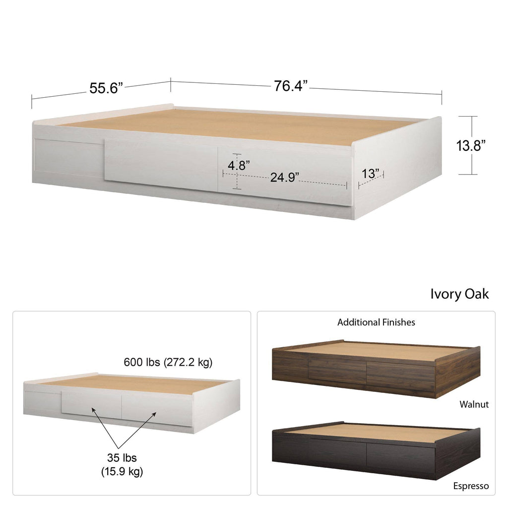 Twin Mates Bed Ivory Oak I85592
