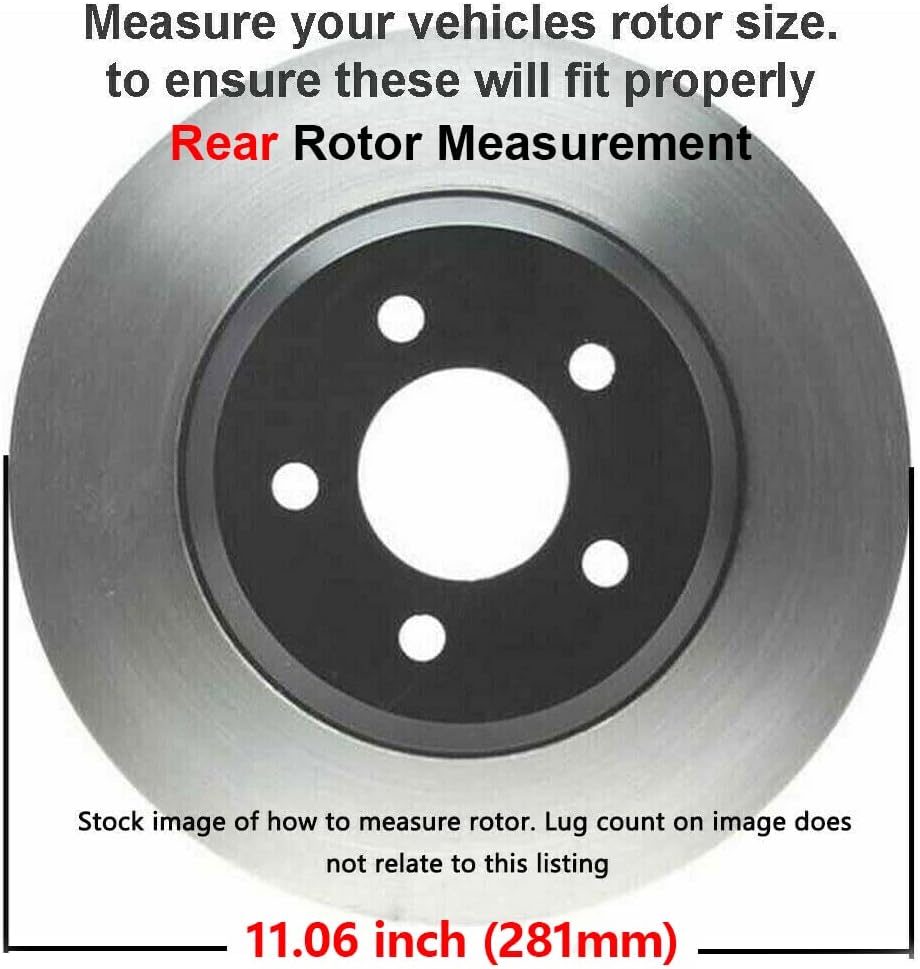 10.83" Front & Rear Drilled Slotted Rotors + Brake Pads 10pc Set T9844