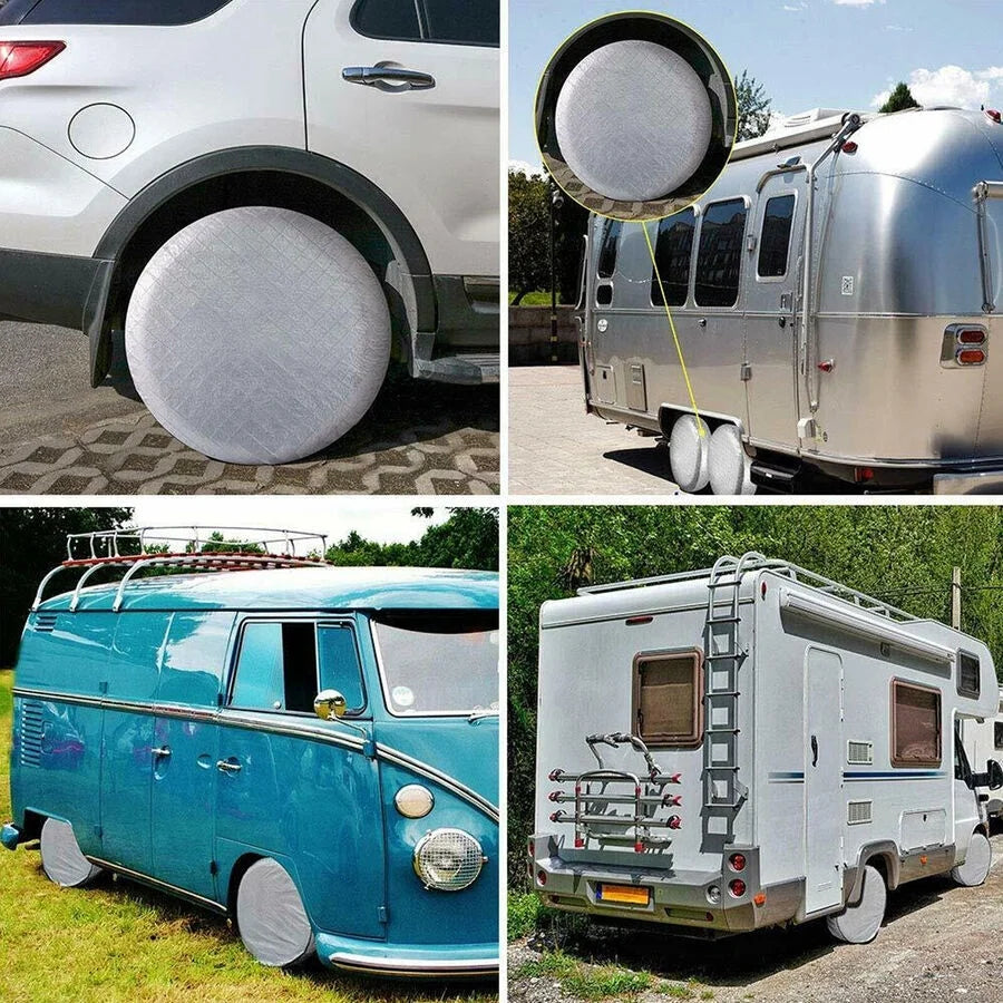 4PCS Waterproof Wheel & Tyre RV Trailer Camper Sun Protector O463