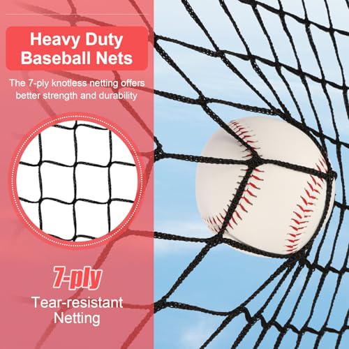 Baseball Softball Practice Net with Batting Tee and Bow Frame E711659