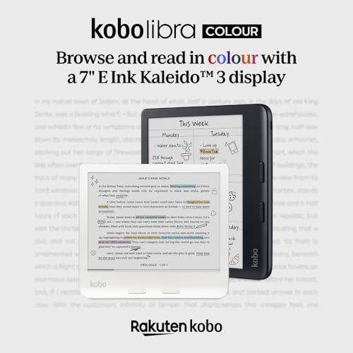 7 Glare-Free Colour E Ink Display eReader (White) P811796