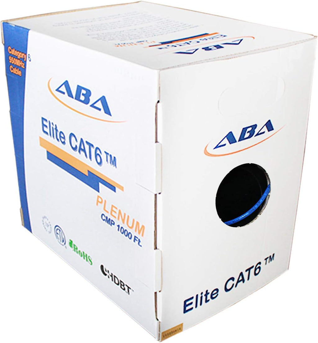 Blue Bulk Ethernet Cable 1000ft UTP 23AWG Solid Pure Bare Copper D3619