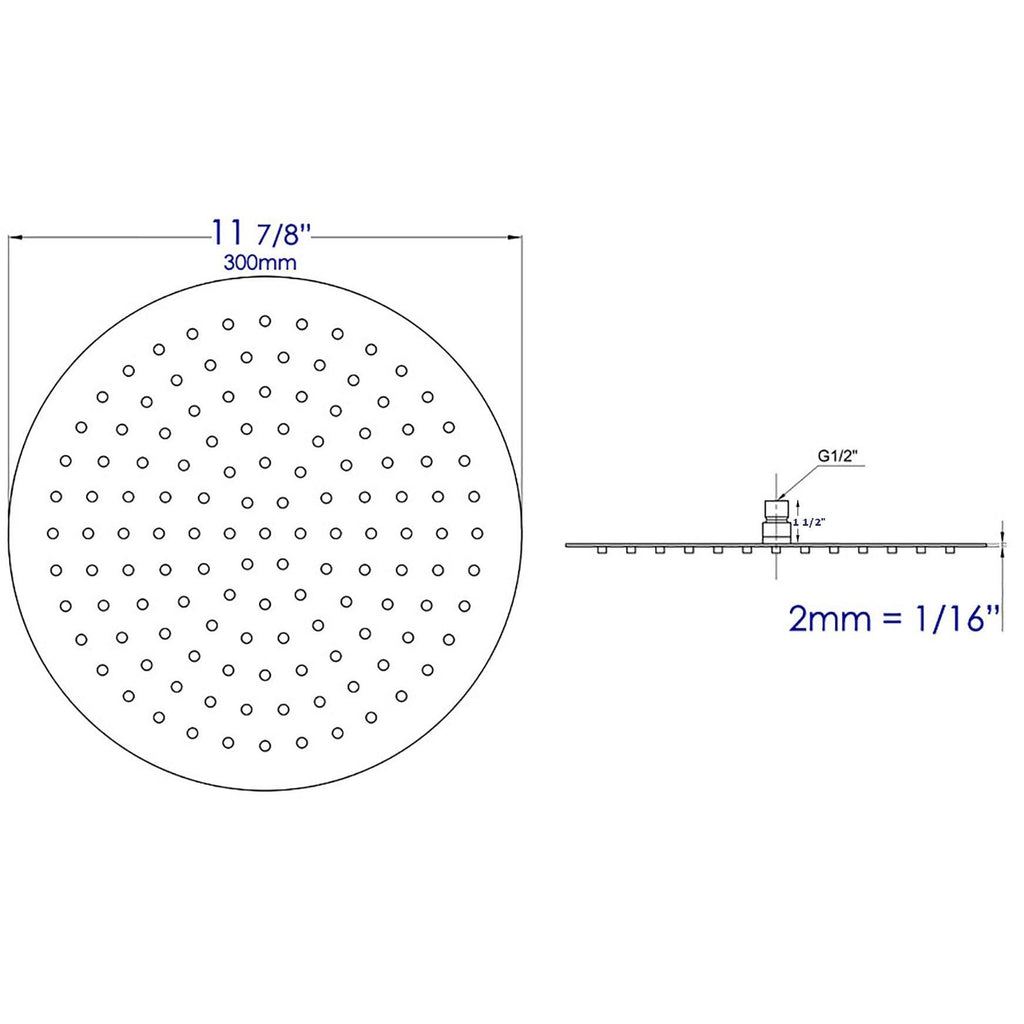 Matte Black Stainless Steel Round Rain Shower Head K609