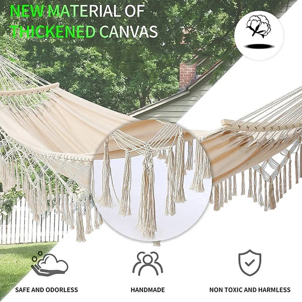 Double Macrame Hammock Swing Bed W895305