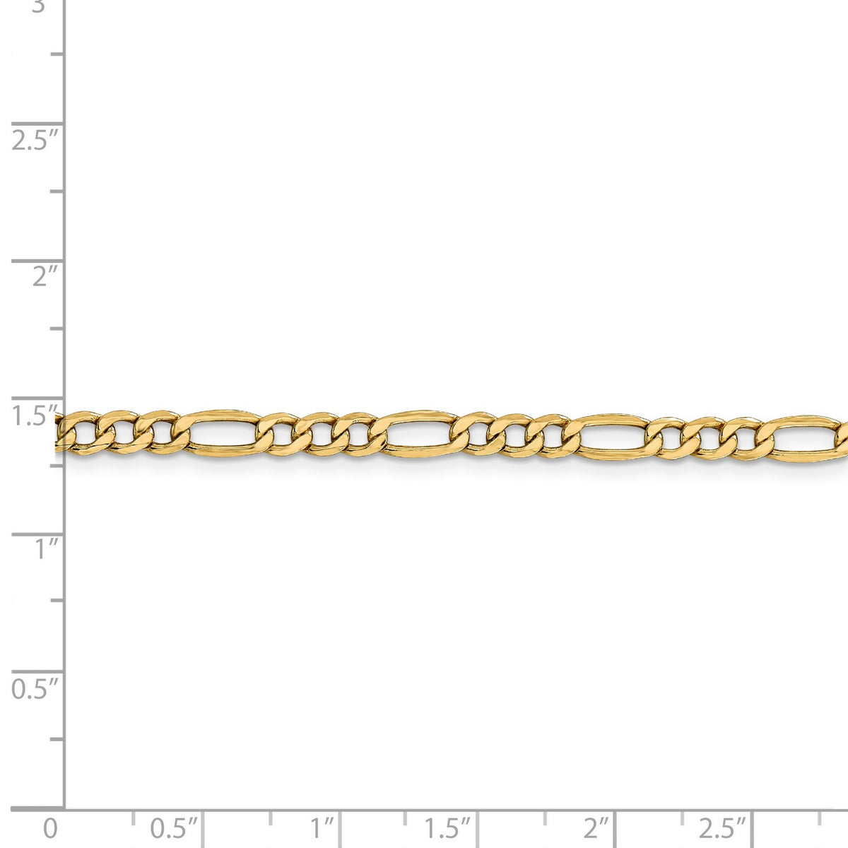 Real 14k Yellow Gold Figaro Chain Necklace O1708
