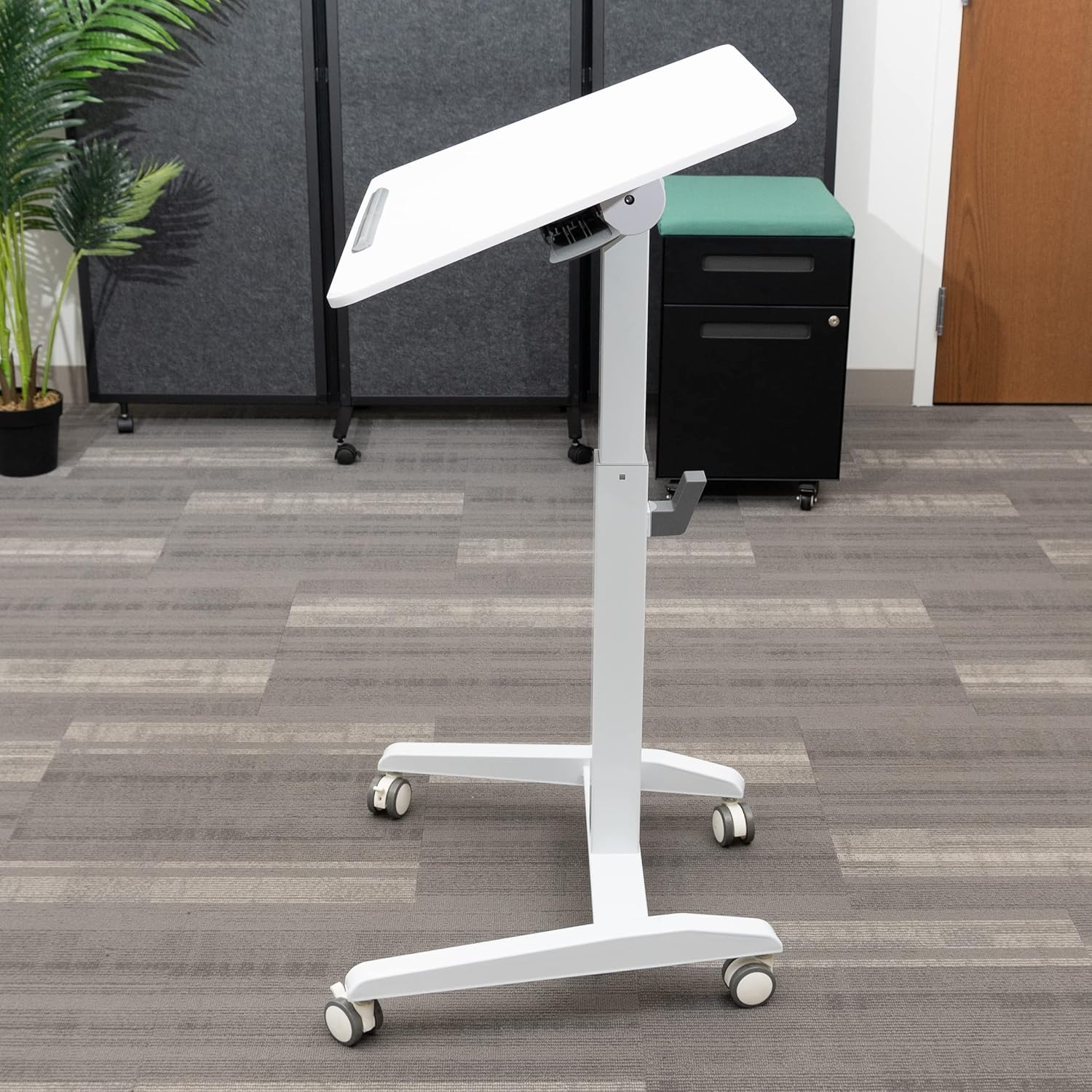 White Compact Standing Desk E2201