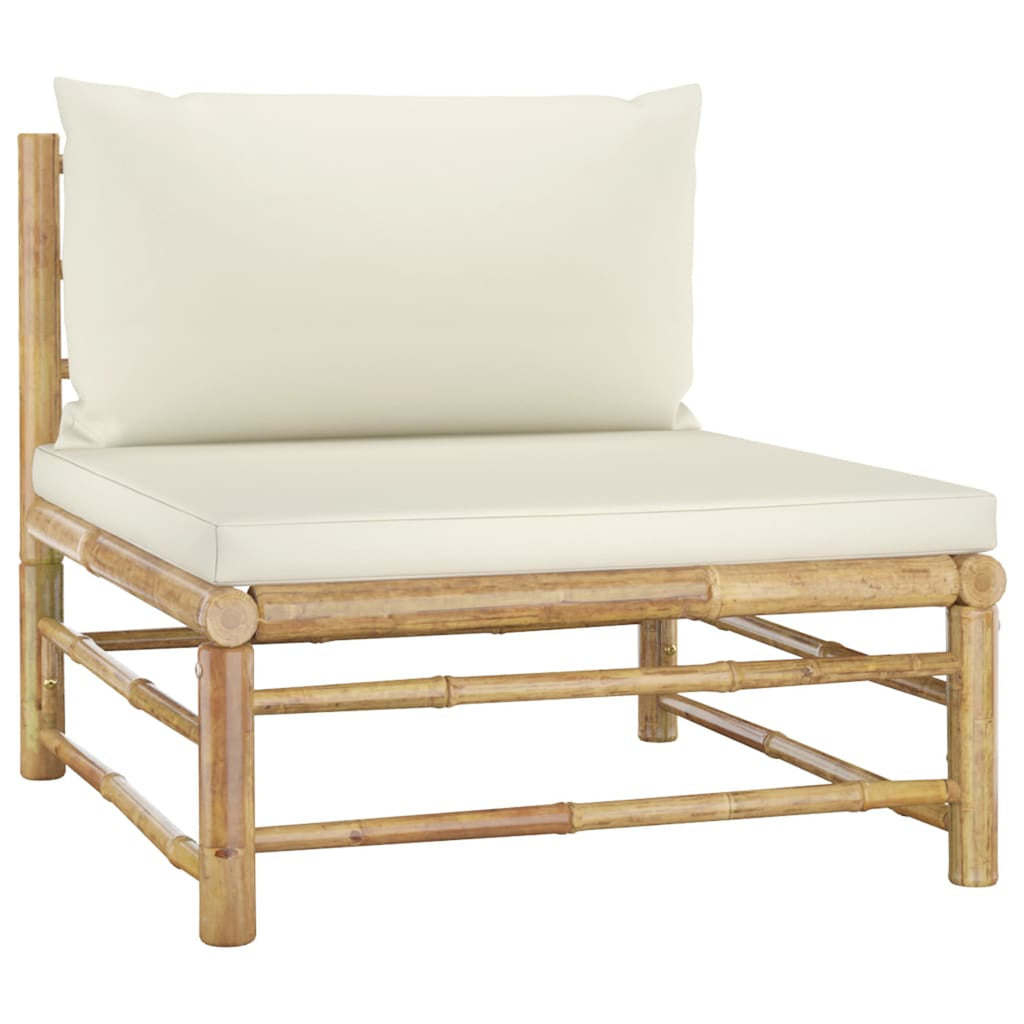 9 Piece Outdoor Sectional Sofa Set with Table Stool Bamboo Q51943